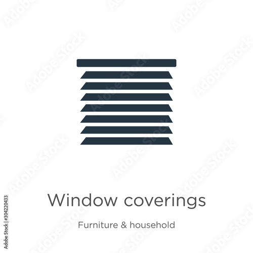 Window coverings icon vector. Trendy flat window coverings icon from furniture and household collection isolated on white background. Vector illustration can be used for web and mobile graphic design,