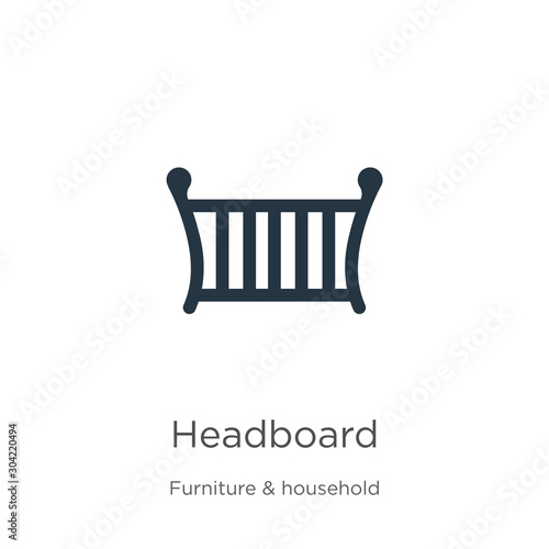 Headboard icon vector. Trendy flat headboard icon from furniture and household collection isolated on white background. Vector illustration can be used for web and mobile graphic design, logo, eps10
