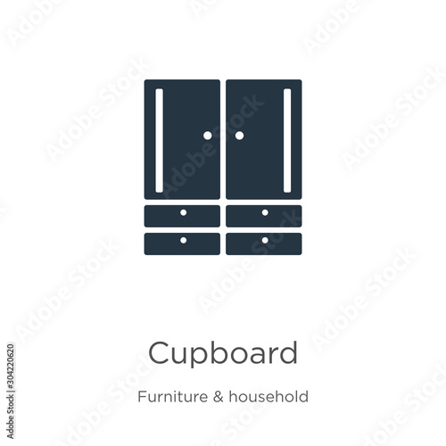 Cupboard icon vector. Trendy flat cupboard icon from furniture and household collection isolated on white background. Vector illustration can be used for web and mobile graphic design, logo, eps10