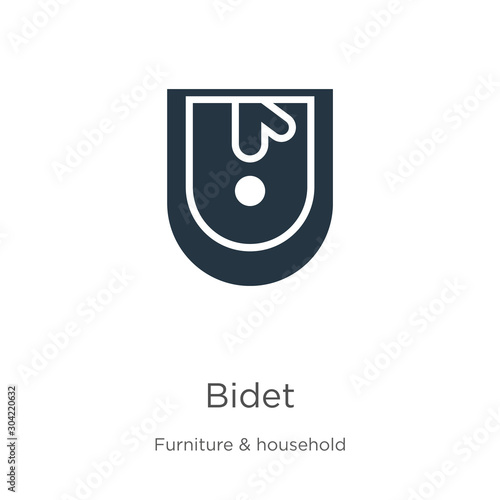 Bidet icon vector. Trendy flat bidet icon from furniture and household collection isolated on white background. Vector illustration can be used for web and mobile graphic design, logo, eps10