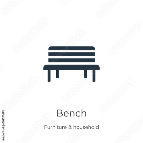 Bench icon vector. Trendy flat bench icon from furniture and household collection isolated on white background. Vector illustration can be used for web and mobile graphic design, logo, eps10