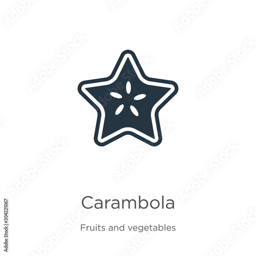 Carambola icon vector. Trendy flat carambola icon from fruits collection isolated on white background. Vector illustration can be used for web and mobile graphic design, logo, eps10