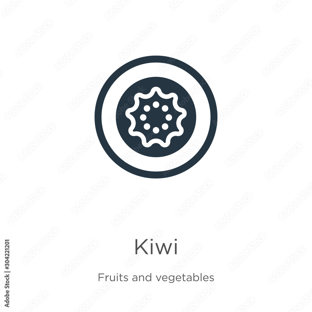Kiwi icon vector. Trendy flat kiwi icon from fruits collection isolated on white background. Vector illustration can be used for web and mobile graphic design, logo, eps10 Kiwi icon vector. Trendy flat kiwi icon from fruits collection isolated on white background. Vector illustration can be used for web and mobile graphic design, logo, eps10