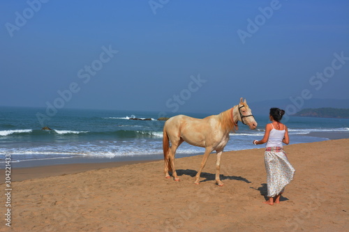 horse and girl on the beach, Agonda,Goa,India 3.2.2016