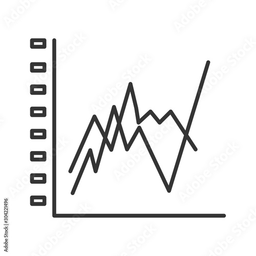 Infographic graphic line line black icon. Record keeping concept. Visual comparison of data. Sign for web page, mobile app, button, logo. Vector isolated element. Editable stroke.