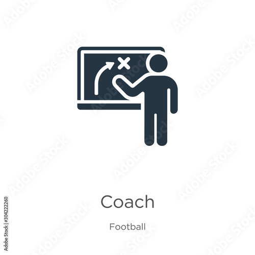 Coach icon vector. Trendy flat coach icon from football collection isolated on white background. Vector illustration can be used for web and mobile graphic design, logo, eps10