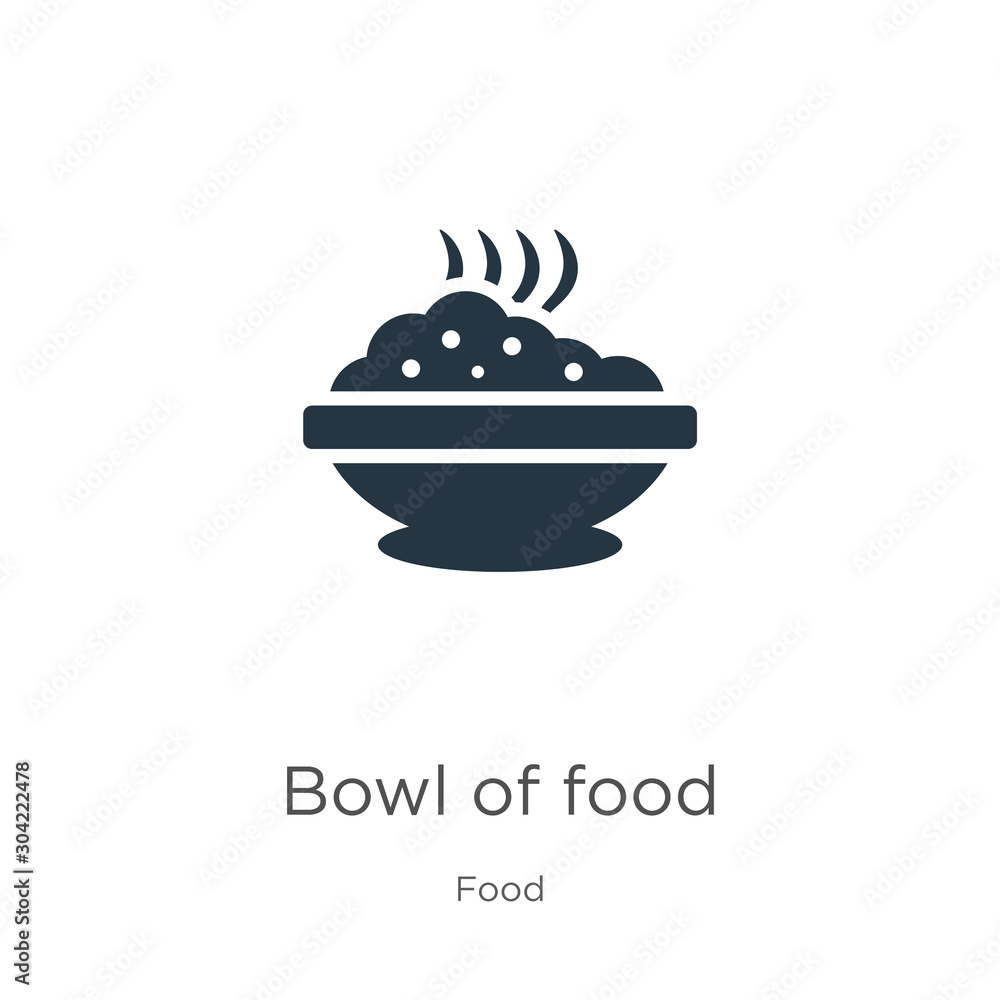Bowl of food icon vector. Trendy flat bowl of food icon from food collection isolated on white background. Vector illustration can be used for web and mobile graphic design, logo, eps10 Bowl of food icon vector. Trendy flat bowl of food icon from food collection isolated on white background. Vector illustration can be used for web and mobile graphic design, logo, eps10
