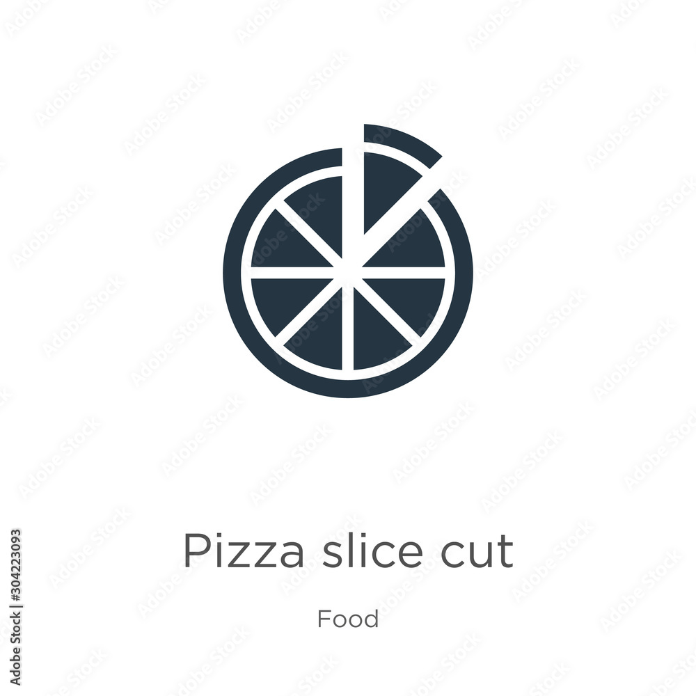 Pizza slice cut icon vector. Trendy flat pizza slice cut icon from food collection isolated on white background. Vector illustration can be used for web and mobile graphic design, logo, eps10 Pizza slice cut icon vector. Trendy flat pizza slice cut icon from food collection isolated on white background. Vector illustration can be used for web and mobile graphic design, logo, eps10
