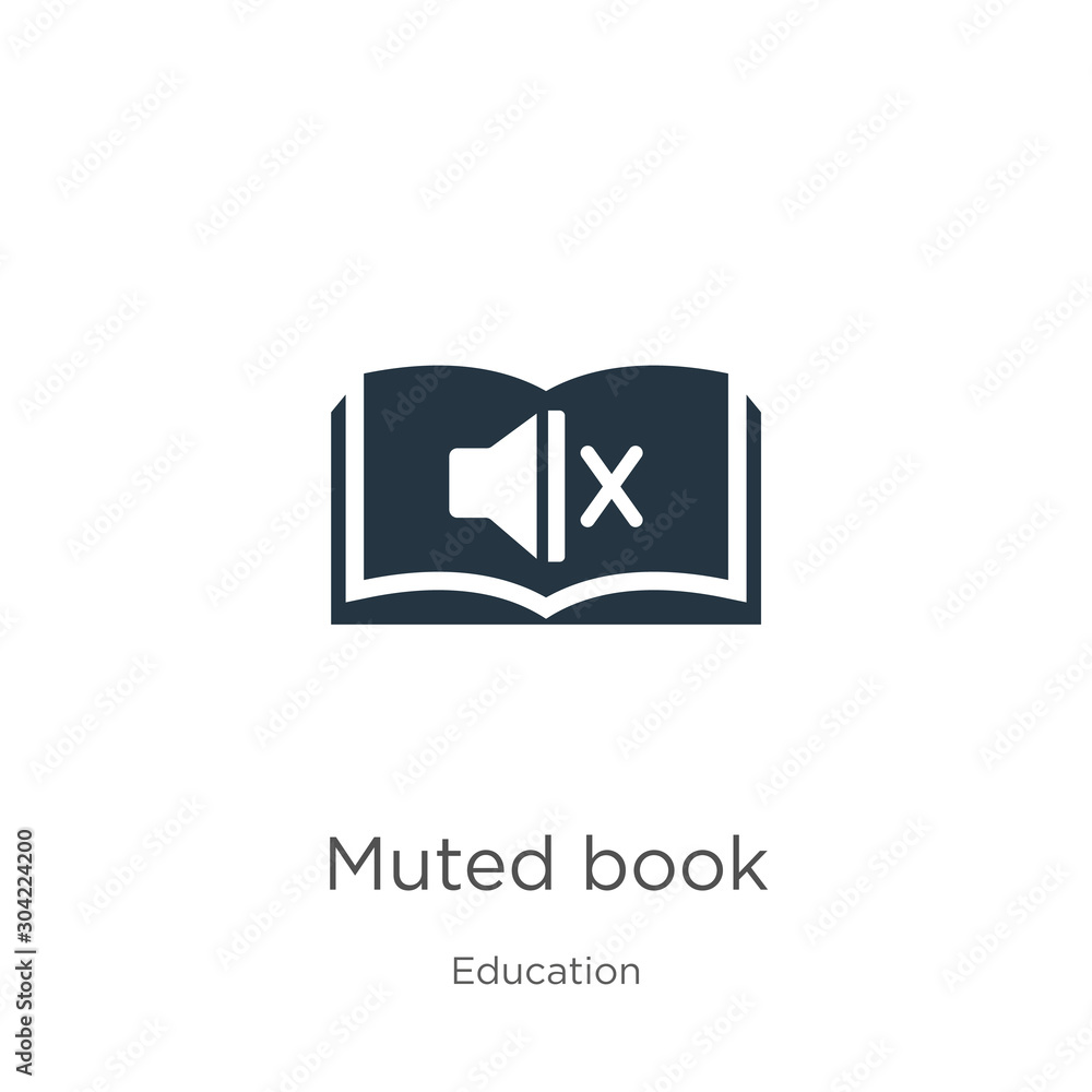 Muted book icon vector. Trendy flat muted book icon from education collection isolated on white background. Vector illustration can be used for web and mobile graphic design, logo, eps10 Muted book icon vector. Trendy flat muted book icon from education collection isolated on white background. Vector illustration can be used for web and mobile graphic design, logo, eps10