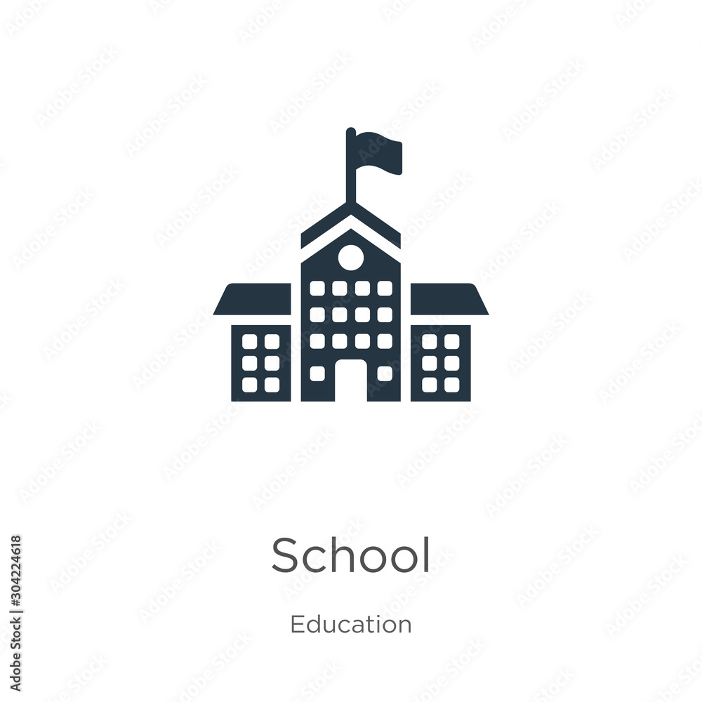 School icon vector. Trendy flat school icon from education collection isolated on white background. Vector illustration can be used for web and mobile graphic design, logo, eps10