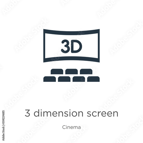 3 dimension screen icon vector. Trendy flat 3 dimension screen icon from cinema collection isolated on white background. Vector illustration can be used for web and mobile graphic design, logo, eps10