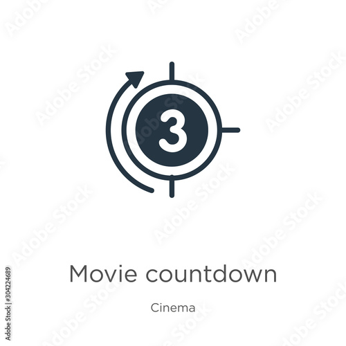 Movie countdown icon vector. Trendy flat movie countdown icon from cinema collection isolated on white background. Vector illustration can be used for web and mobile graphic design, logo, eps10