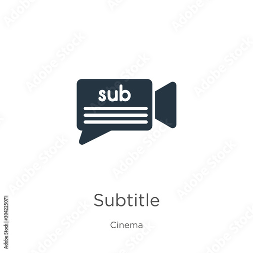 Subtitle icon vector. Trendy flat subtitle icon from cinema collection isolated on white background. Vector illustration can be used for web and mobile graphic design, logo, eps10