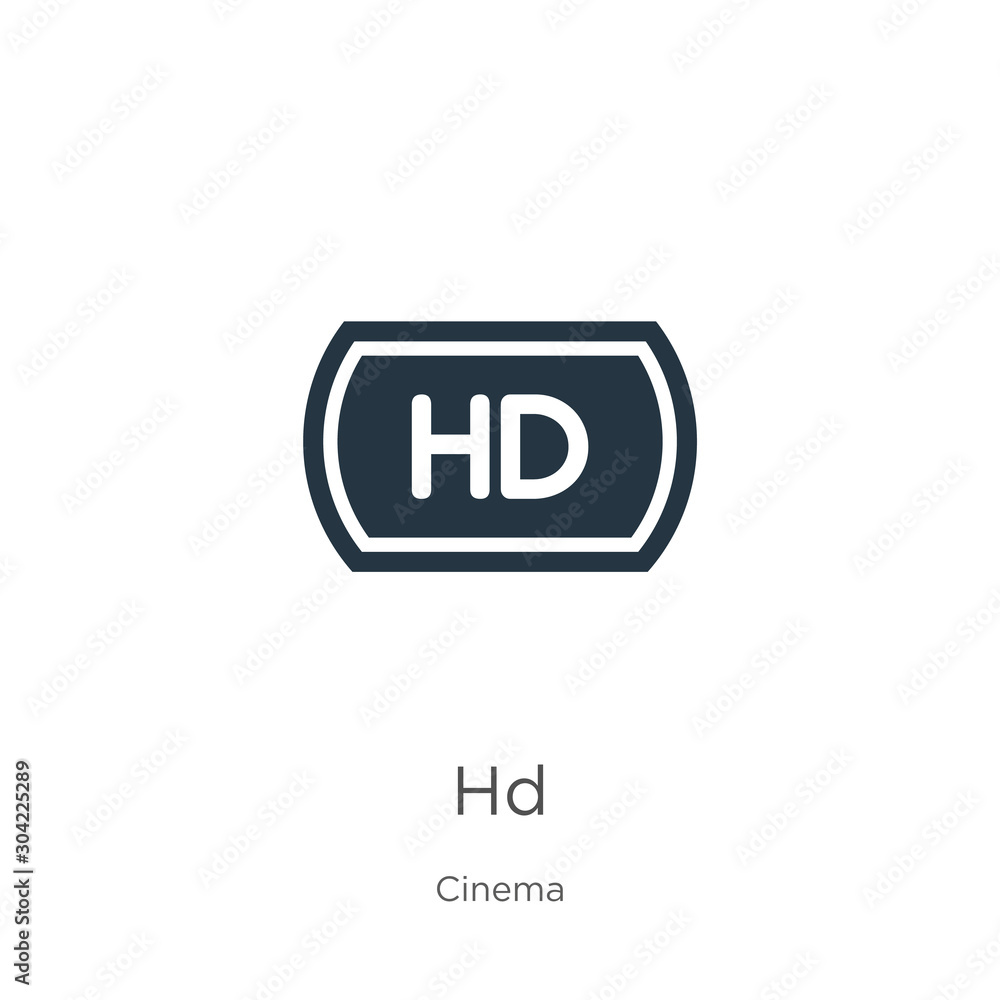 Hd icon vector. Trendy flat hd icon from cinema collection isolated on white background. Vector illustration can be used for web and mobile graphic design, logo, eps10 Hd icon vector. Trendy flat hd icon from cinema collection isolated on white background. Vector illustration can be used for web and mobile graphic design, logo, eps10