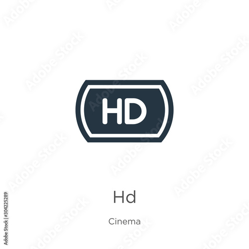 Hd icon vector. Trendy flat hd icon from cinema collection isolated on white background. Vector illustration can be used for web and mobile graphic design, logo, eps10