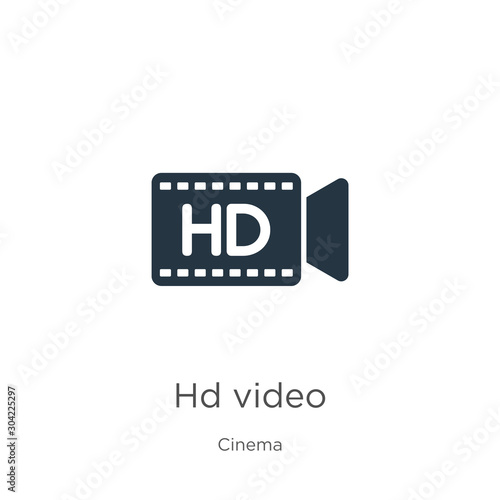 Hd video icon vector. Trendy flat hd video icon from cinema collection isolated on white background. Vector illustration can be used for web and mobile graphic design, logo, eps10