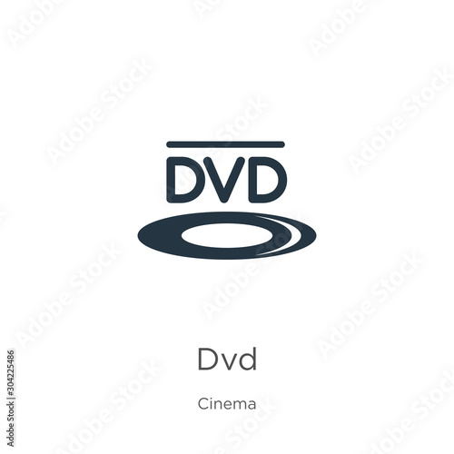 Dvd logo icon vector. Trendy flat dvd logo icon from cinema collection isolated on white background. Vector illustration can be used for web and mobile graphic design, logo, eps10