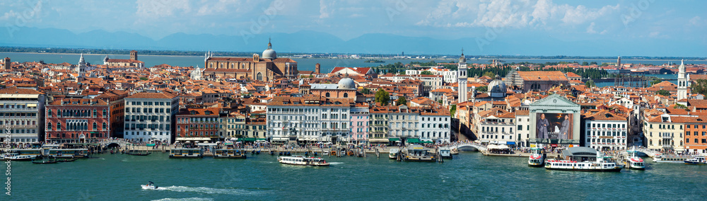 Italy / Venice - August 10, 2017. Top view of the panorama of Venice