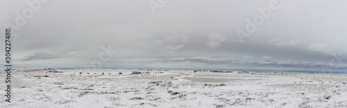 Panorama of frozen tundra photo