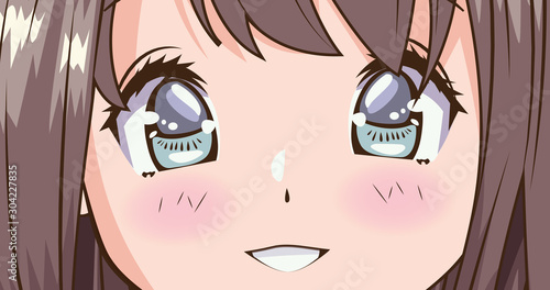 face young woman anime style character