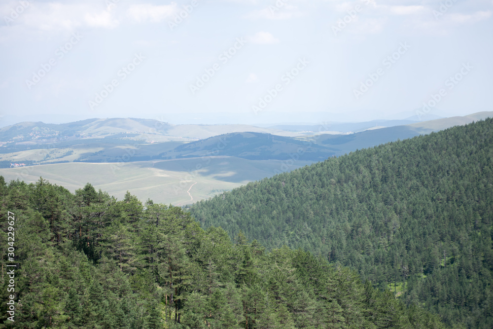 view of mountains in zlatibor area in serbia