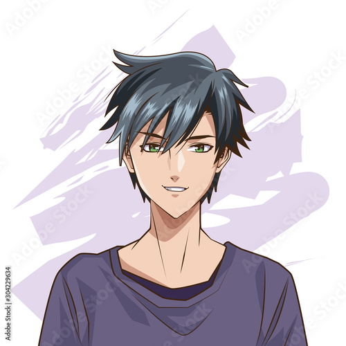 young man anime style character