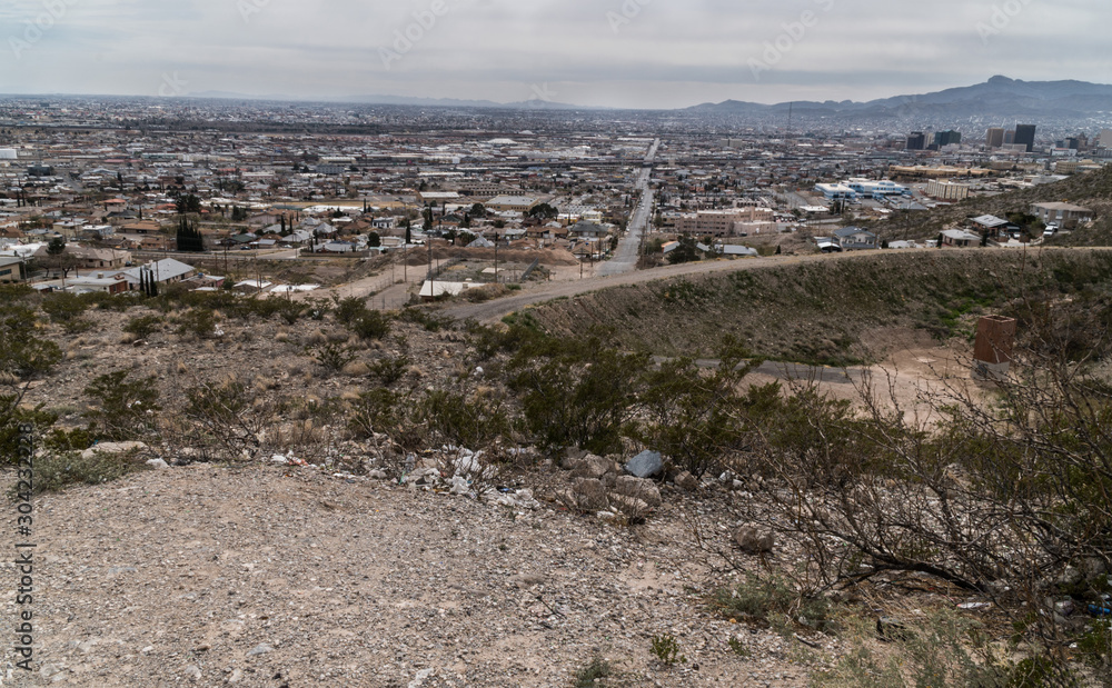 A view of El Paso Texas from the Franklin Mountains.