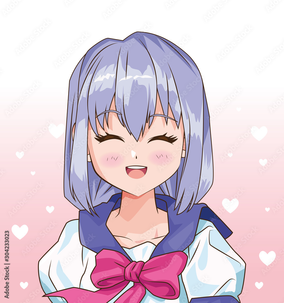 young woman anime style character Stock Vector | Adobe Stock
