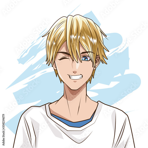 young man anime style character