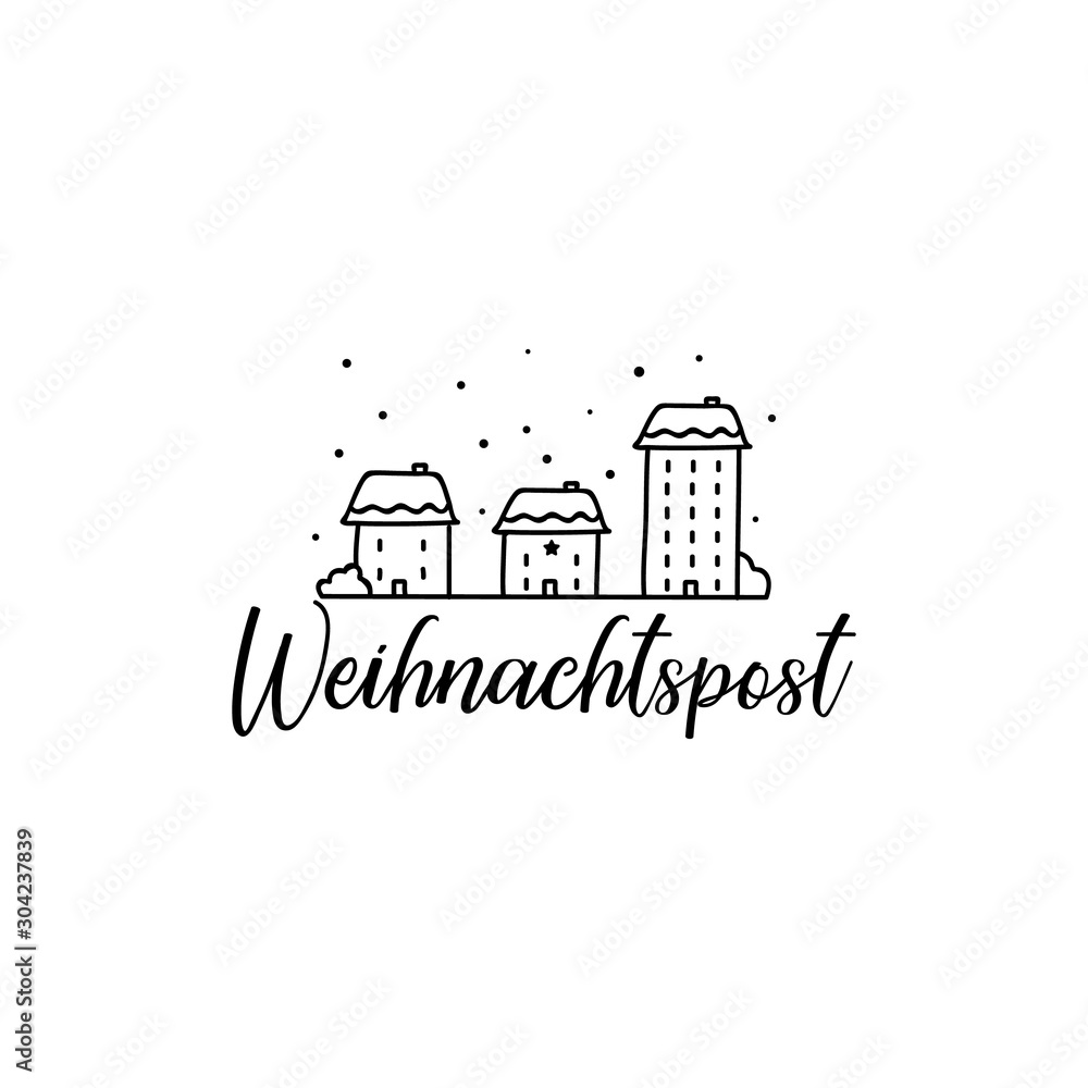 German text: Christmas post. Lettering. Banner. calligraphy vector illustration.