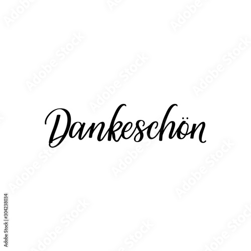 German text: Thank you very much. Lettering. Banner. calligraphy vector illustration. © anngirna