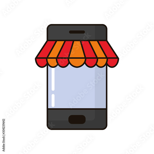 smartphone with shopping online app