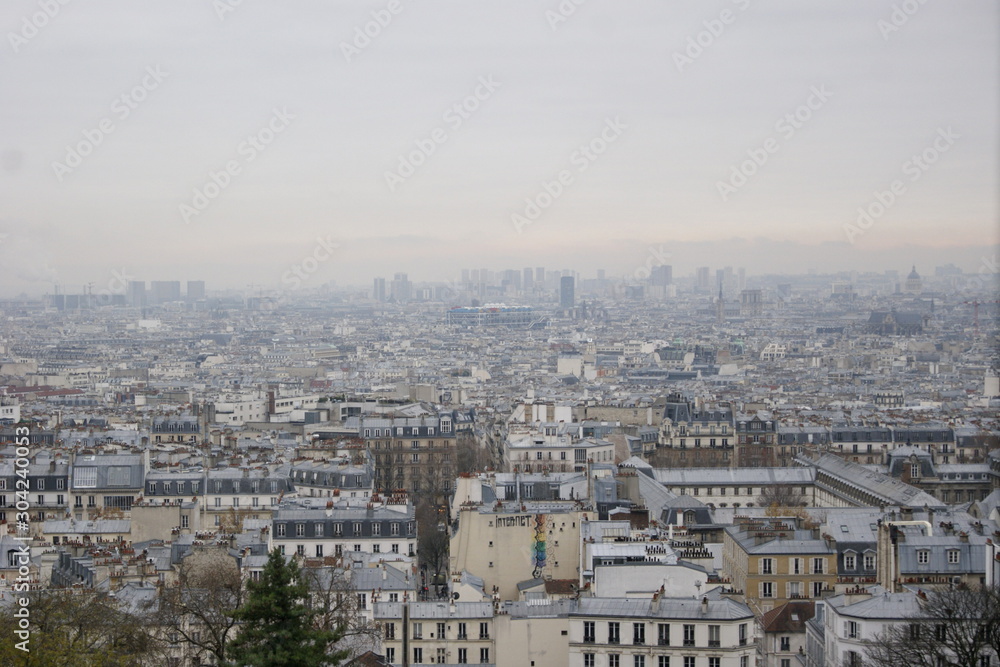 Paris view from the Sacre Coeur church of Montmartre