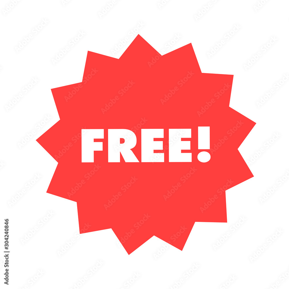 Free! red badge design. Retail starburst badge vector. Free! red badge design. Retail starburst badge vector.