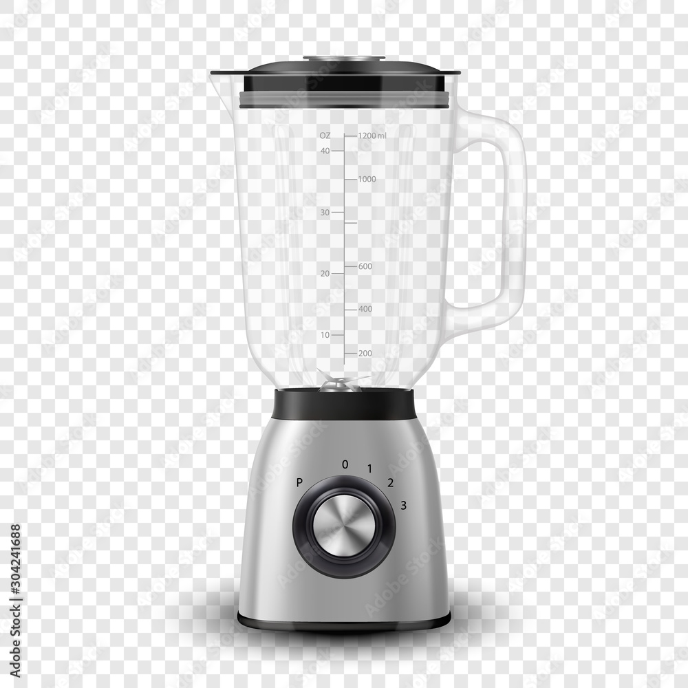 Vector 3d Realistic Electric Silver Steel Chrome Juicer Blender Appliance  with Glass Container Icon Closeup Isolated on Transparent Background.  Design Template, Health Food and Drink Concept Stock Vector | Adobe Stock