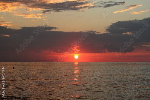 Colorful sunset over the sea