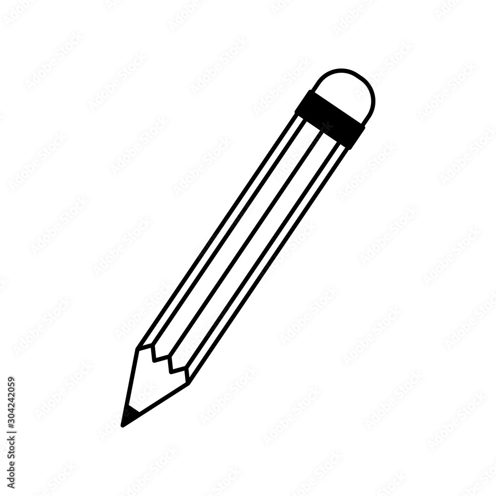 pencil school supply isolated icon pencil school supply isolated icon