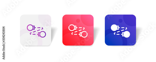 handcuffs outline and solid icon in smooth gradient background button