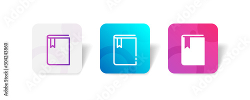 constitution book outline and solid icon in smooth gradient background button