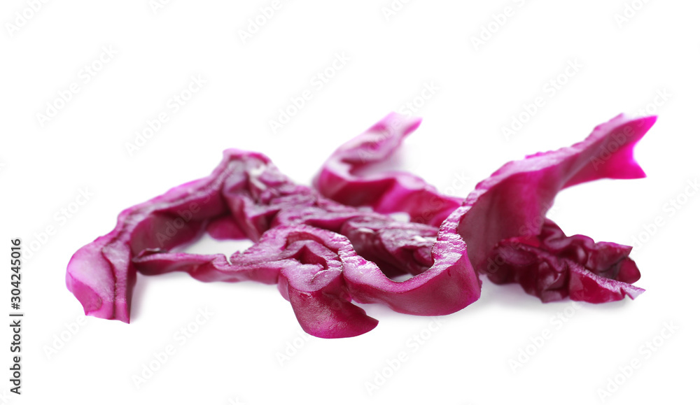 Chopped fresh red cabbage isolated on white Chopped fresh red cabbage isolated on white