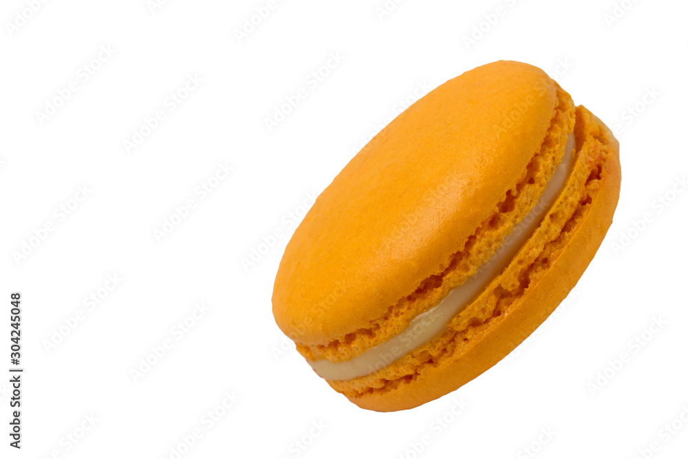 Colorful yellow, macaroons isolated on white background. Colorful yellow, macaroons isolated on white background.