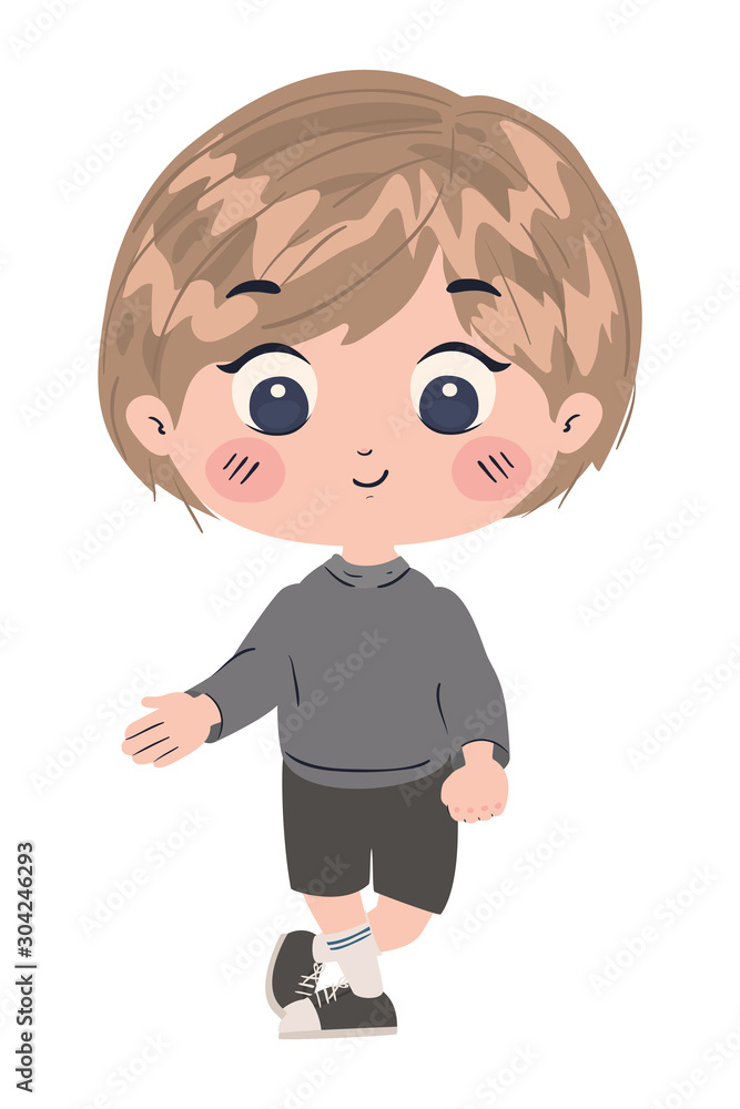 Isolated boy cartoon vector design