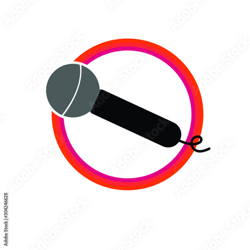 Mic illustration , podcast logo concept	