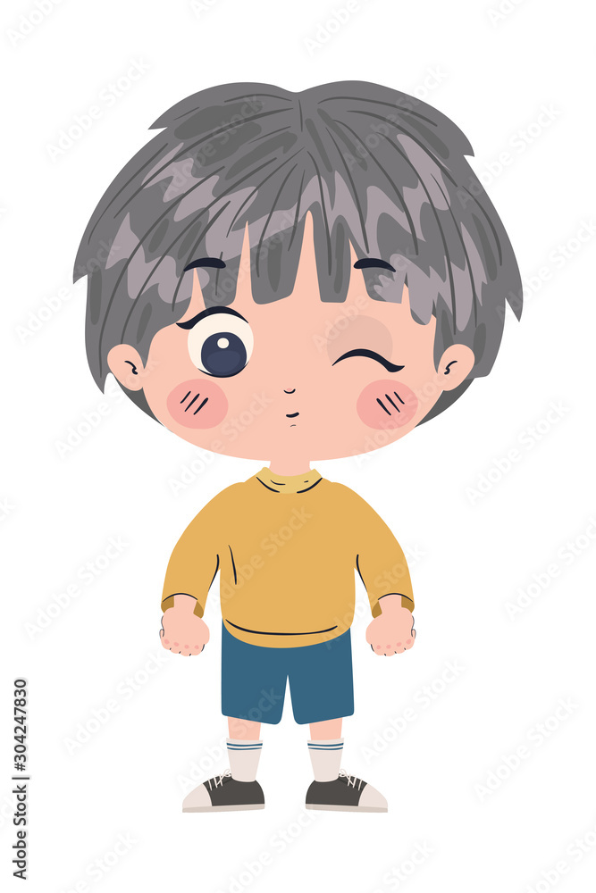 Isolated boy cartoon vector design