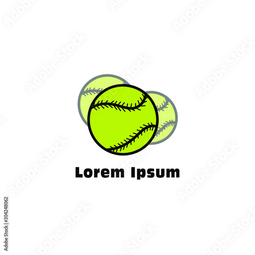 Softbal logo / emblem template. Vector softbal league logo with ball. Sport badge for tournament championship or league.