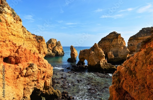 rocks on the beach in Lagos Portugal