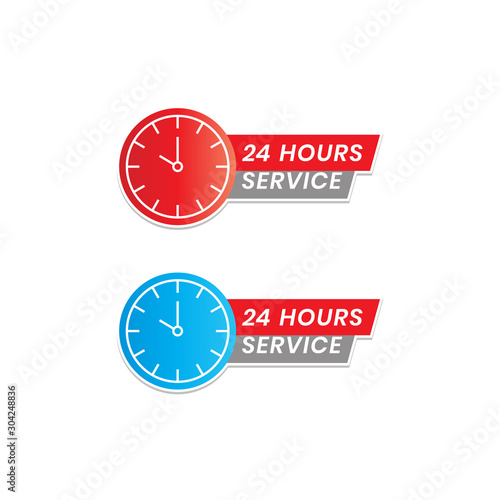 Simple 24 hour service icon