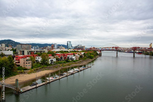 Columbia River Gorge, A Long River Flows Through Downtown Portland, Oregon