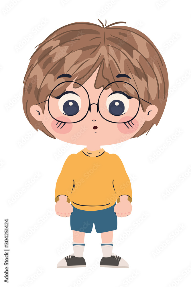 Obraz premium Isolated boy cartoon vector design
