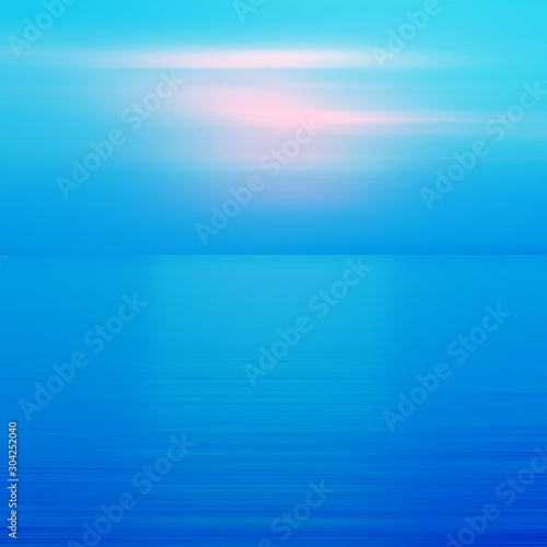Abstract blue background motion blur sunset on the sea